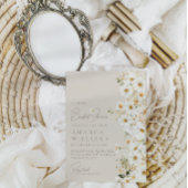 デイジーボホワイルドフラワーモダンブライダルシャワー 招待状