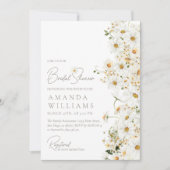 デイジーボホワイルドフラワーモダンブライダルシャワー 招待状 (正面)