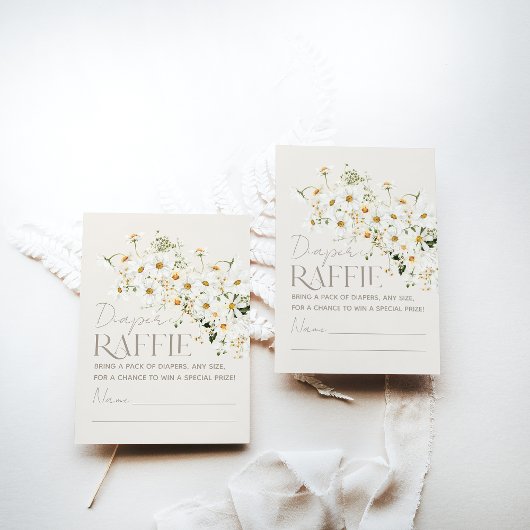デイジーボホワイルドフラワー素朴ベビーシャワー エンクロージャーカード
