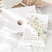 デイジーボホワイルドフラワー素朴ベビーシャワー 招待状