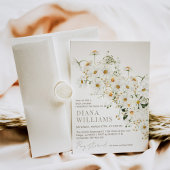 デイジーボホワイルドフラワー素朴ベビーシャワー 招待状