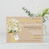 デイジーメイソンジャーバーラップ素朴ブライダルシャワー 招待状 (スタンド正面)