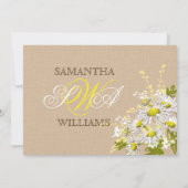 デイジーメイソンジャーバーラップ素朴ブライダルシャワー 招待状 (裏面)