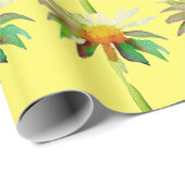 デイジーモダンアートフラワーオンイエロー ラッピングペーパー (ロールコーナー)