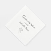 デイジーモダンキンセアニラエレガントグレイタイポグラフィ スタンダードランチョンナプキン (角)