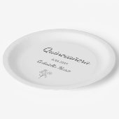 デイジーモダンキンセアニラエレガントグレイタイポグラフィ ペーパープレート (アングル)