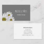 デイジーモダントレンディーボタニカルグレイ 名刺 (正面/裏面)