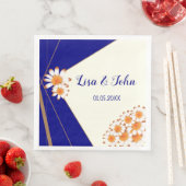 デイジーモダンネイビーブルーと金ゴールド結婚ズ (インサイチュ)