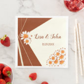 デイジーモダンラストアイボリー結婚紙ナプキンス (インサイチュ)