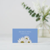 デイジーモダン植物性インテリアデザイナーブルー 名刺 (スタンド正面)