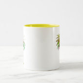 デイジーモダン水彩画花 ツートーンマグカップ (中央)