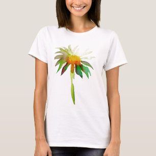 デイジーモダン水彩画花 Tシャツ