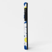 デイジーモノグラムネイビーブルーホワイトとイエロー Case-Mate iPhoneケース (裏面/左)