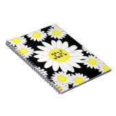 デイジーモノグラム白黒と黄色 ノートブック (右側)