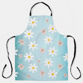 デイジーユリ花のパターン海トルク背景 エプロン (正面)
