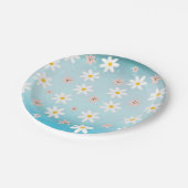デイジーユリ花のパターン海トルク背景 ペーパープレート (アングル)