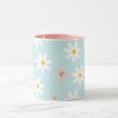 デイジーユリ花のパターン海トルク背景 マグカップ (中央)