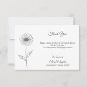 デイジーラインアート葬儀サンキューノートカード サンキューカード (正面)