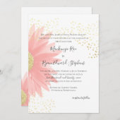 デイジーラブピンク庭園の結婚式 招待状 (正面/裏面)