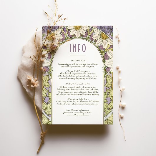 デイジーラベ結婚ンダーの挿入情報アールヌーボー 招待状