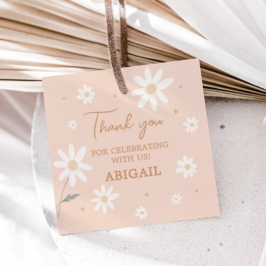 デイジーリトル恋しく思オネダーフル写真誕生日スクエア フェイバータグ