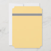 デイジーリボン – イエローグレー&ホワイトブライダルシャワー 招待状 (裏面)