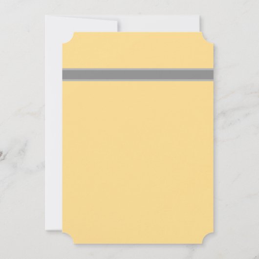 デイジーリボン – イエローグレー&ホワイトブライダルシャワー 招待状 (裏面)