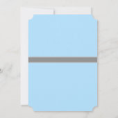 デイジーリボン – サンキューカード – 青い灰色と白 (裏面)