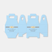 デイジーリボン – サンキュー結婚式の引き出物ボックス – 青 フェイバーボックス (折り畳みなし)