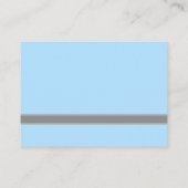 デイジーリボン – 青いグレーと白のエスコートカード プレイスカード (裏面)