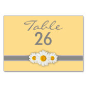 デイジーリボン – 黄色のグレーと白のテーブル番号 テーブルナンバー (裏面)