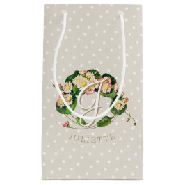 デイジーリースとモノグラム&パーソナライズする名前 スモールペーパーバッグ