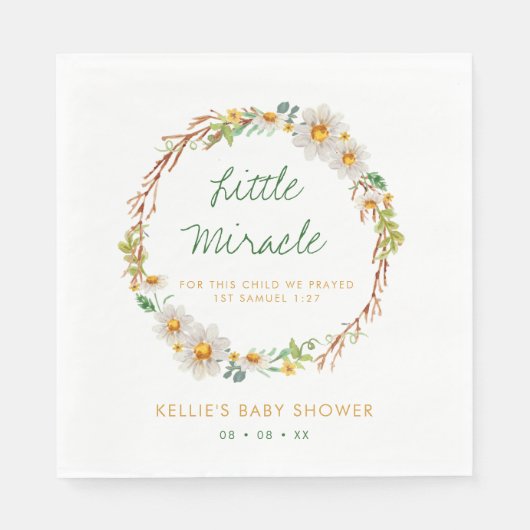 デイジーリースリトルミラクルベビーシャワー聖なる書物、 経典 スタンダードランチョンナプキン (正面)