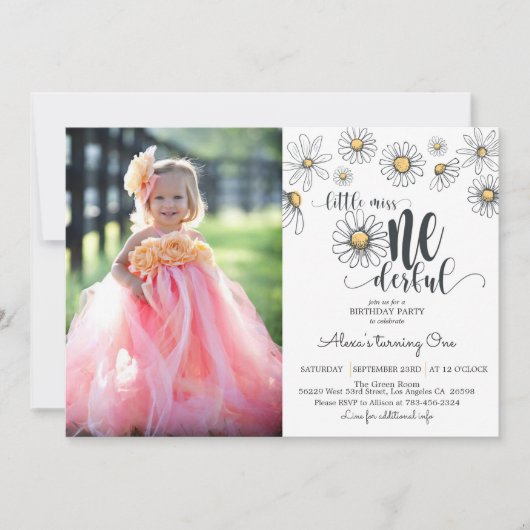 デイジーリ恋しく思トルワンデフル招待状（写真付き） - W 招待状 (正面)