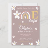 デイジーレインボーは彼女はonederful 1st誕生日ではない 招待状 (正面)