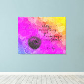 デイジーレインボーカラーズバードズネストwラオチュ引用文 キャンバスプリント (インサイチュ (ウッドフロア))