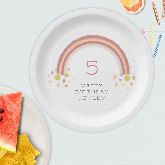 デイジーレインボーガールズバースデーパーティー ペーパープレート