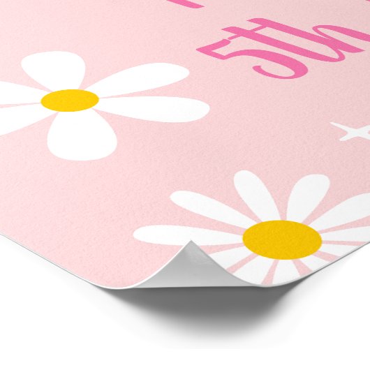 デイジーレインボーレッツパーティーレトロ誕生日 ポスター (角)