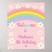 デイジーレインボーレッツパーティーレトロ誕生日 ポスター (正面)