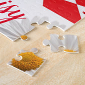 デイジーレッド市松模様にジグソーパズル ジグソーパズル (側面)