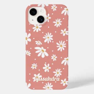 デイジーレトロヒッピー1960s 1970sフローラピンクオレンジ Case-Mate iPhone 14ケース