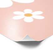 デイジーレトロピンクの最初の誕生日へようこそ フォトプリント            (角)