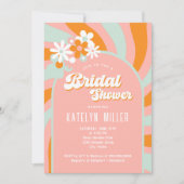 デイジーレトロブライダルシャワー 招待状 (正面)