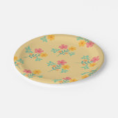 デイジーレトロブーケパターンin黄 ペーパープレート (アングル)