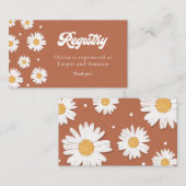 デイジーレトロベビーシャワーレジストリ エンクロージャーカード (正面/裏面)