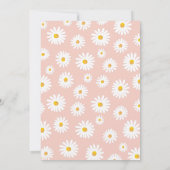 デイジーレトロボホパーティーピンクガールファースト誕生日 招待状 (裏面)