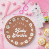 デイジーレトロ男女兼用ベビーシャワー ペーパープレート (パーティー)
