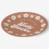 デイジーレトロ男女兼用ベビーシャワー ペーパープレート (アングル)