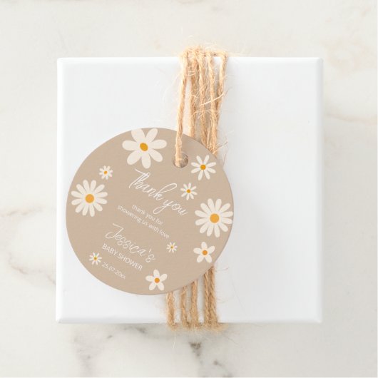 デイジーレトロ砂漠の赤ちゃんシャワー感謝していボホユー フェイバータグ (インサイチュ)