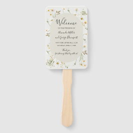 デイジーワイルドフラワーウェディングプログラムファン ハンドファン